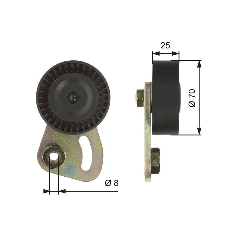 Rolka napinacza, pasek klinowy wielorowkowy GATES t39019