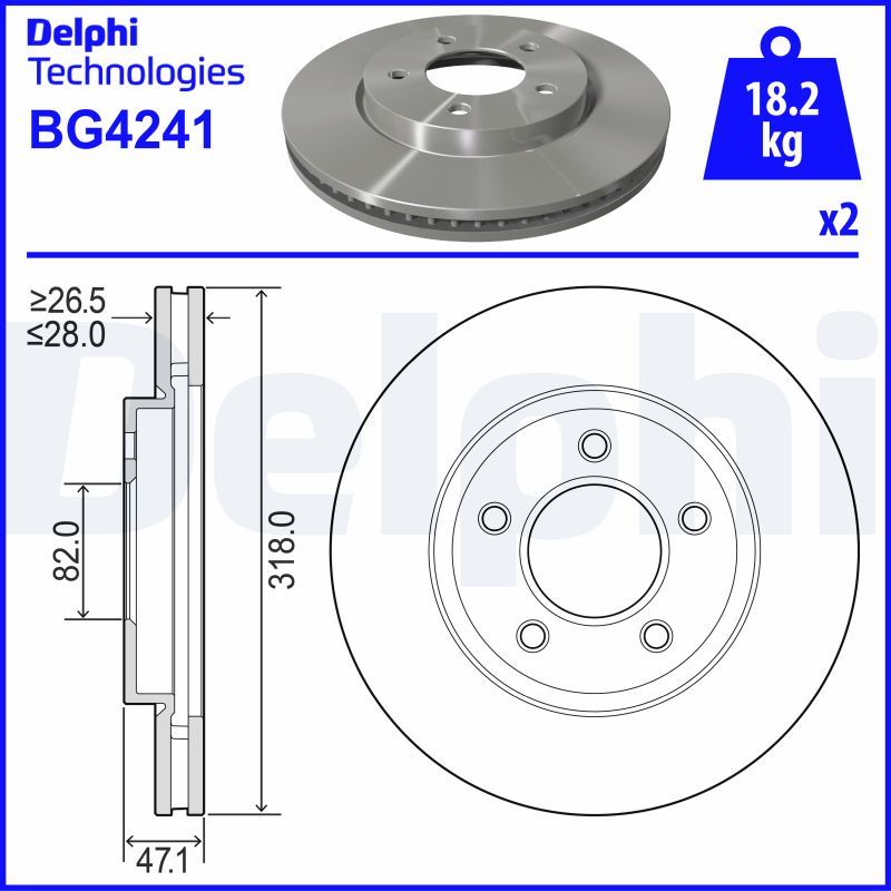 Tarcza hamulcowa DELPHI BG4241