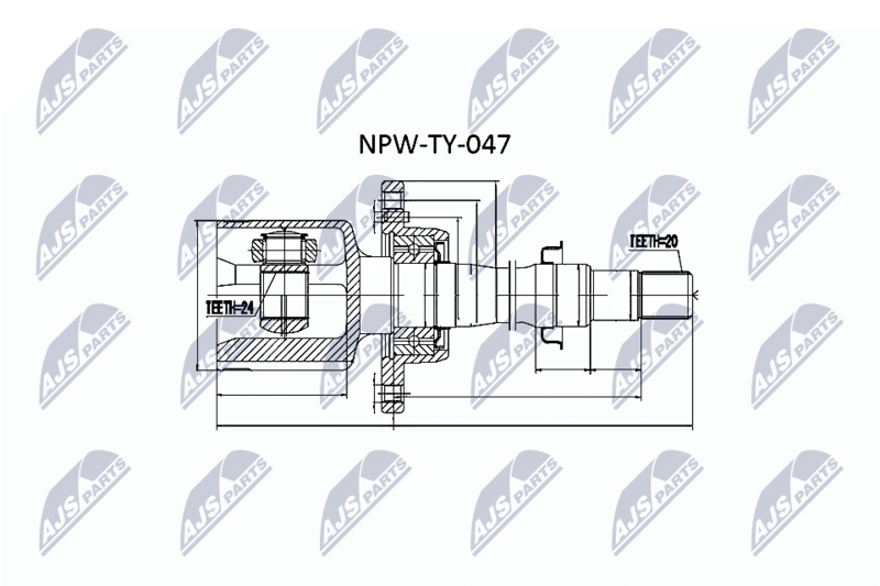Zestaw przegubu, wał napędowy NTY NPW-TY-047