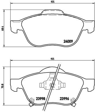 Zestaw klocków hamulcowych, hamulce tarczowe BREMBO P 83 043