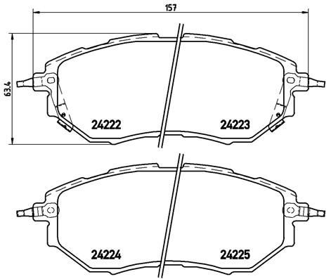 Zestaw klocków hamulcowych, hamulce tarczowe BREMBO P 78 017