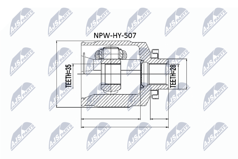 Zestaw przegubu, wał napędowy NTY NPW-HY-507