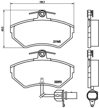 Zestaw klocków hamulcowych, hamulce tarczowe BREMBO P 85 044
