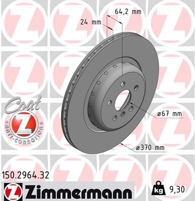 Tarcza hamulcowa ZIMMERMANN 150.2964.32
