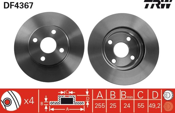 Tarcza hamulcowa TRW DF4367