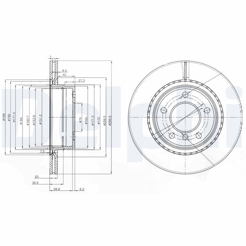 Tarcza hamulcowa DELPHI BG3901C