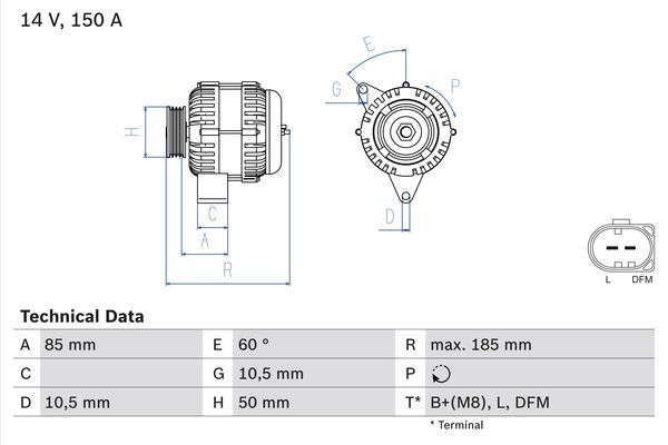 Alternator BOSCH 0986047550