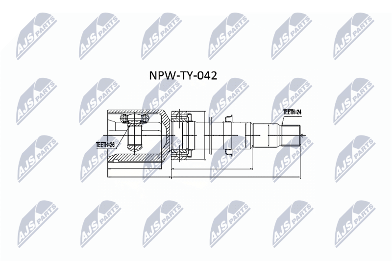 Zestaw przegubu, wał napędowy NTY NPW-TY-042