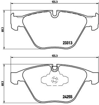 Zestaw klocków hamulcowych, hamulce tarczowe BREMBO P 06 055