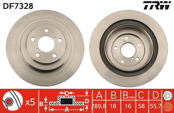 Tarcza hamulcowa TRW DF7328