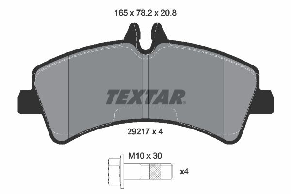 Zestaw klocków hamulcowych, hamulce tarczowe TEXTAR 2921702