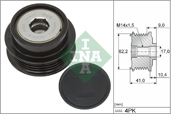 Alternator - sprzęgło jednokierunkowe INA 535033810