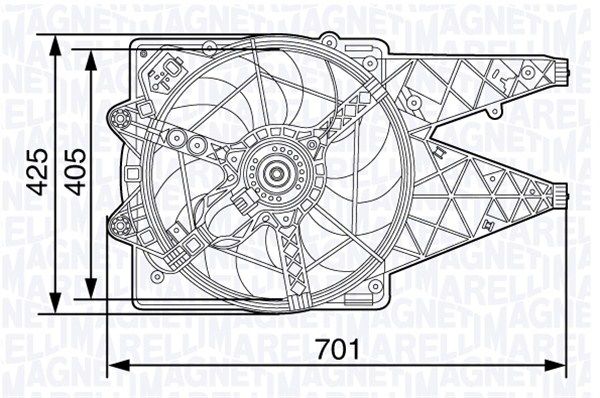 Wentylator, chłodzenie silnika MAGNETI MARELLI 069422472010