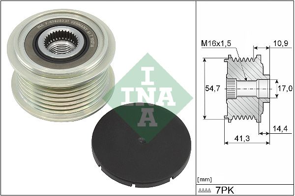 Alternator - sprzęgło jednokierunkowe INA 535035110