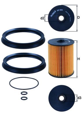 Filtr paliwa MAHLE KX504D