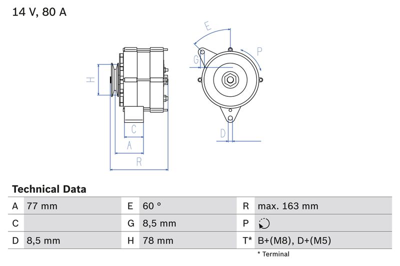 Alternator BOSCH 0 986 034 170