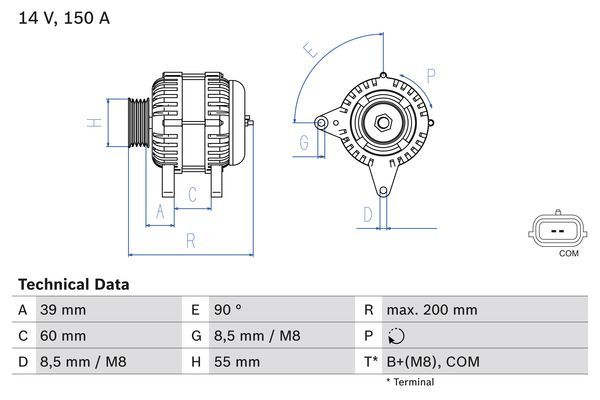 Alternator BOSCH 0986080410