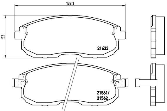 Zestaw klocków hamulcowych, hamulce tarczowe BREMBO P 56 021