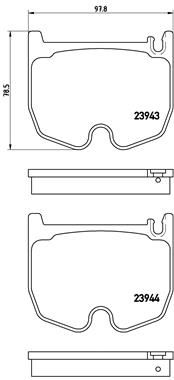 Zestaw klocków hamulcowych, hamulce tarczowe BREMBO P 50 062