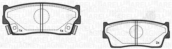 Zestaw klocków hamulcowych, hamulce tarczowe MAGNETI MARELLI 363916060799