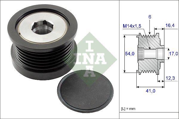 Alternator - sprzęgło jednokierunkowe INA 535025910