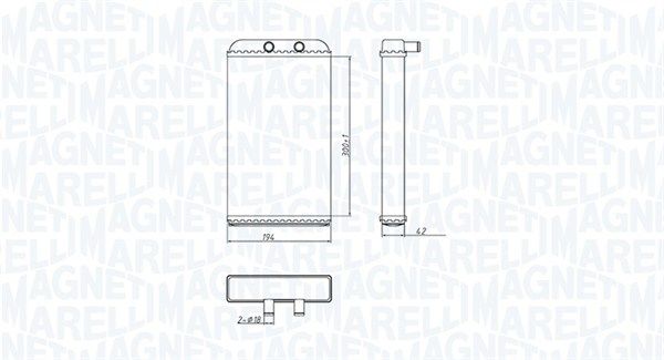 Wymiennik ciepła, ogrzewanie wnętrza MAGNETI MARELLI 350218402000