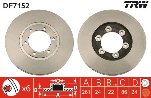 Tarcza hamulcowa TRW DF7152