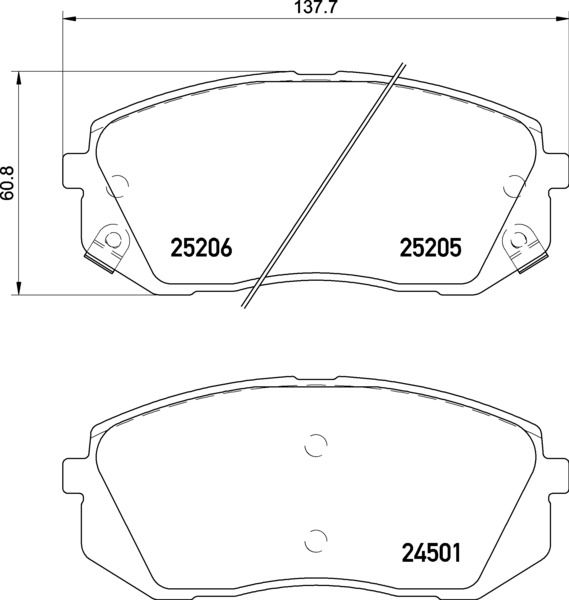 Zestaw klocków hamulcowych, hamulce tarczowe BREMBO P 30 093E