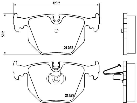 Zestaw klocków hamulcowych, hamulce tarczowe BREMBO P 06 020