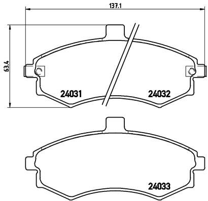 Zestaw klocków hamulcowych, hamulce tarczowe BREMBO P 30 020