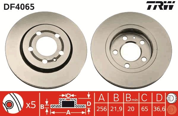 Tarcza hamulcowa TRW DF4065