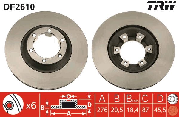 Tarcza hamulcowa TRW DF2610