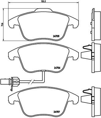 Zestaw klocków hamulcowych, hamulce tarczowe BREMBO P 85 113