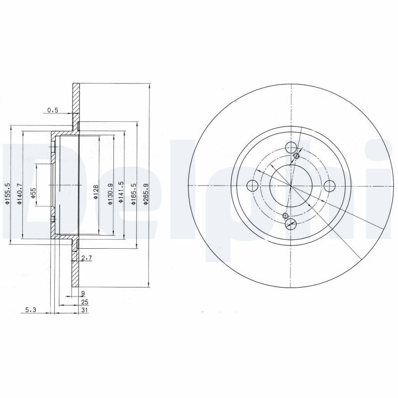 Tarcza hamulcowa DELPHI BG3186