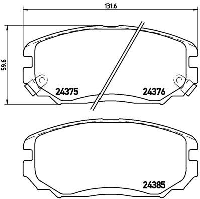 Zestaw klocków hamulcowych, hamulce tarczowe BREMBO P 30 038