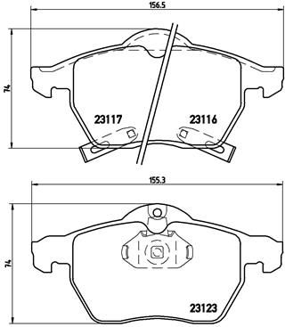 Zestaw klocków hamulcowych, hamulce tarczowe BREMBO P 59 048