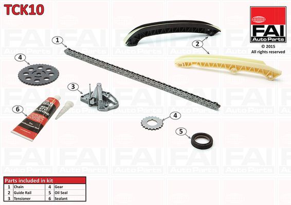 Zestaw łańcucha rozrządu FAI AutoParts tck10