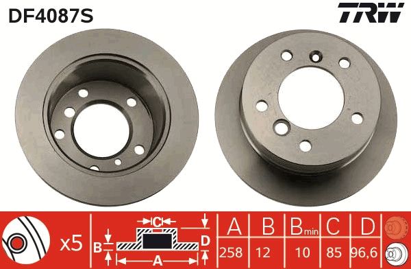 Tarcza hamulcowa TRW DF4087S