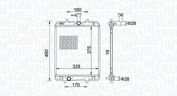 Chłodnica, układ chłodzenia silnika MAGNETI MARELLI 350213151500
