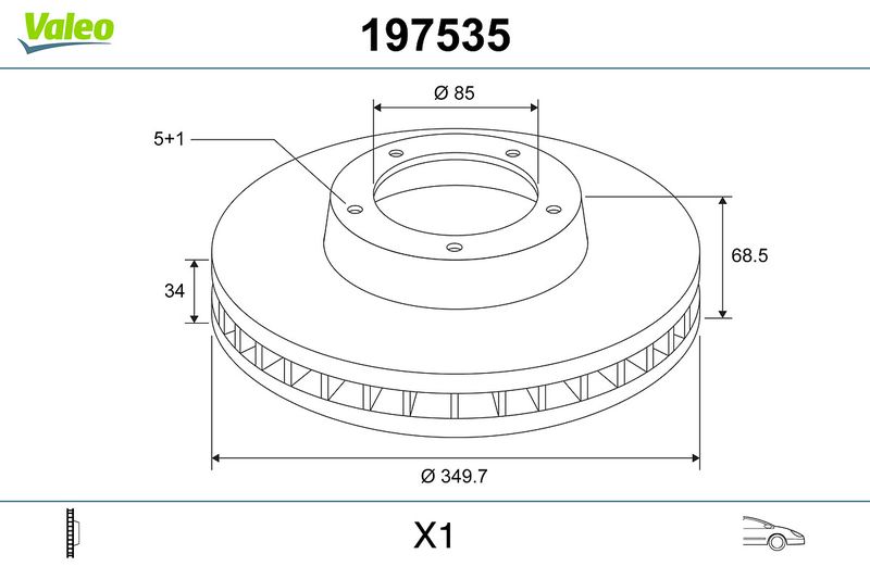 Tarcza hamulcowa VALEO 197535