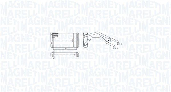 Wymiennik ciepła, ogrzewanie wnętrza MAGNETI MARELLI 350218477000