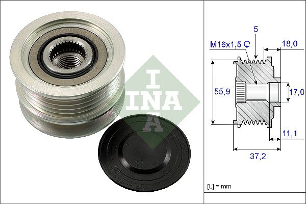 Alternator - sprzęgło jednokierunkowe INA 535 0113 10