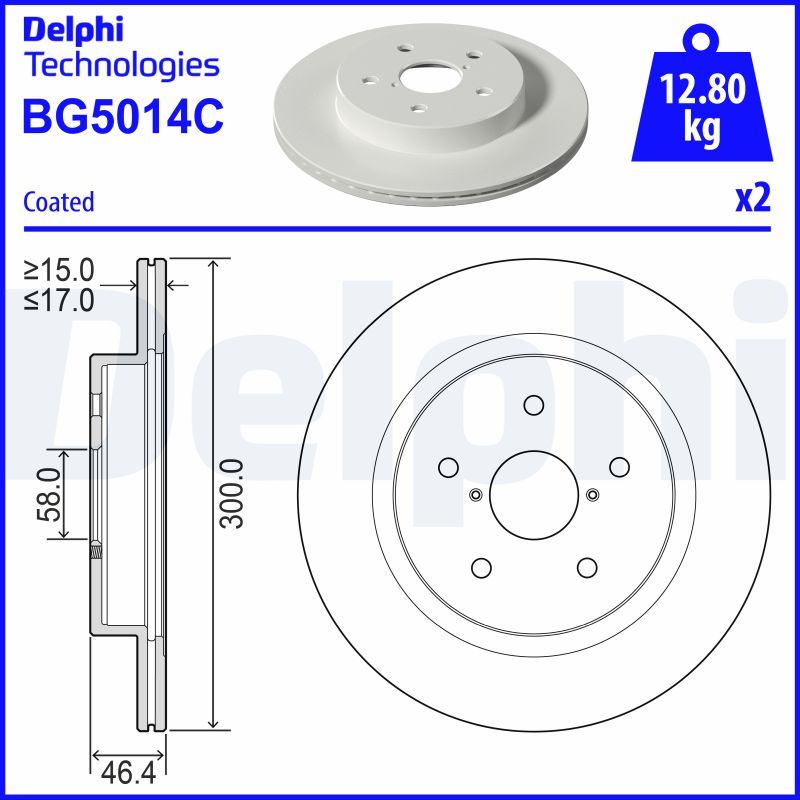 Tarcza hamulcowa DELPHI BG5014C
