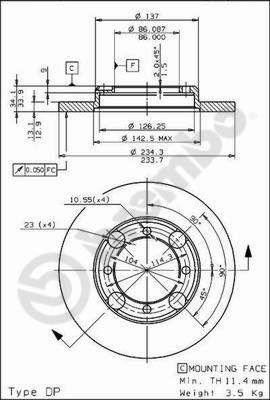 Tarcza hamulcowa BREMBO 08.7072.10