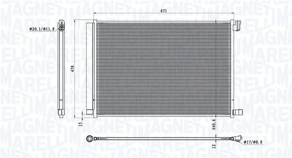 Skraplacz, klimatyzacja MAGNETI MARELLI 350203101300