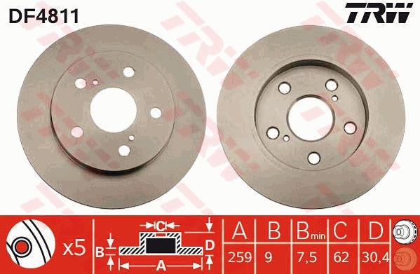 Tarcza hamulcowa TRW DF4811