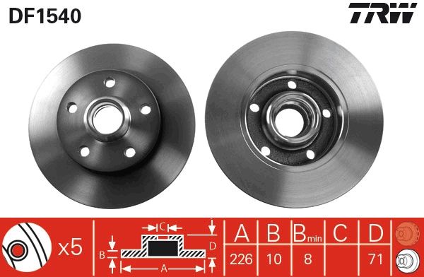 Tarcza hamulcowa TRW DF1540