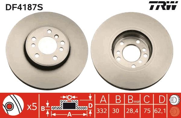 Tarcza hamulcowa TRW DF4187S