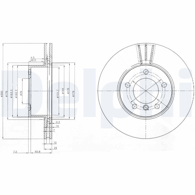 Tarcza hamulcowa DELPHI BG3998C