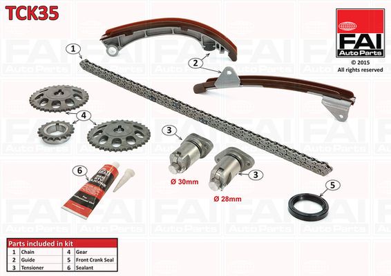 Zestaw łańcucha rozrządu FAI AutoParts tck35